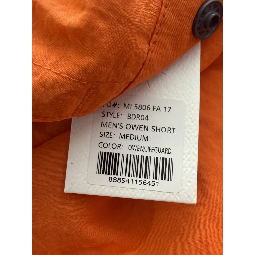 B Draddy Men's‎ Sz M Orange Mesh Lined Owen Outdoor Swim Trunk Shorts NWT